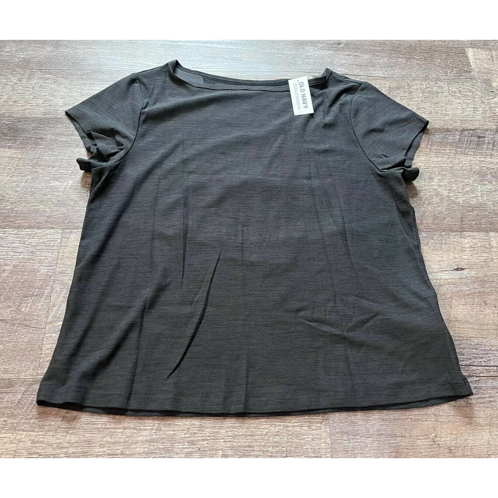Old Navy Womens Athletic Top Size Small Shortsleeve Black with mesh detail L7